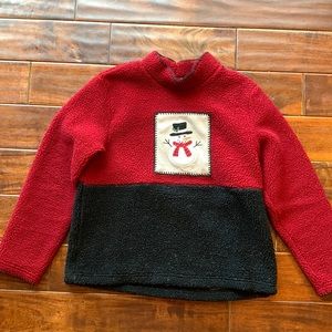 Croft and Barrow Sport maroon/black pullover snowman sweater M